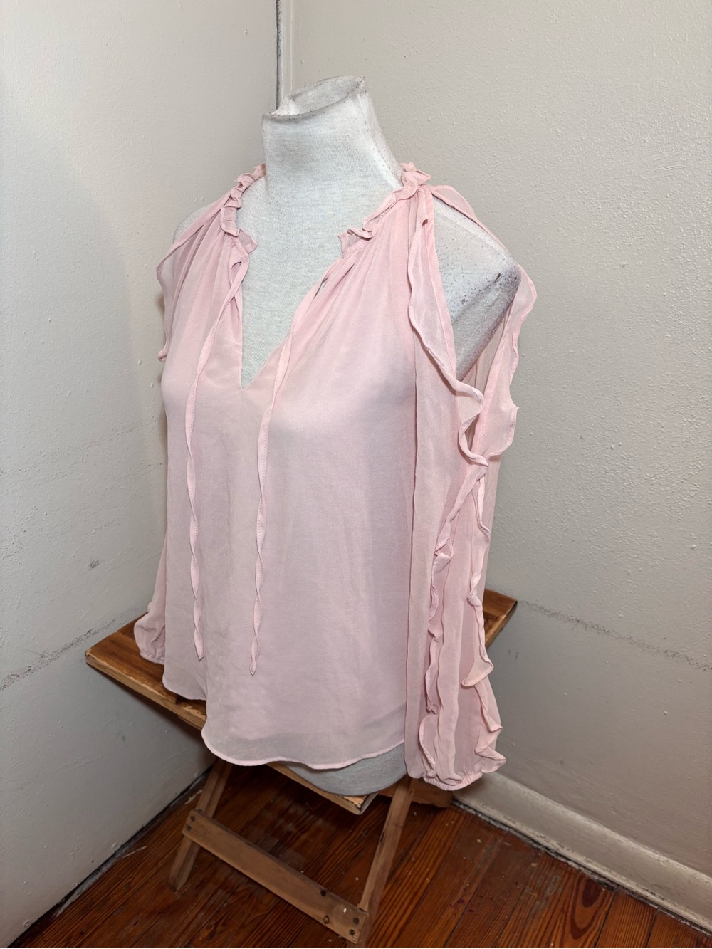 1 State Cold Shoulder Ruffle Sleeve Blouse - Picture 7 of 11